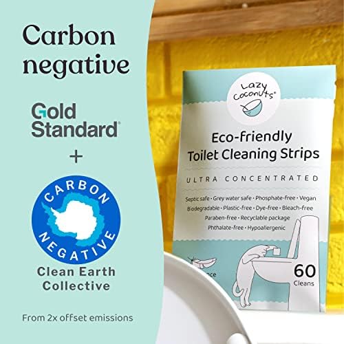 Lazy Coconuts Toilet Cleaner Strips - 60 Cleans Plastic-free Dye-free