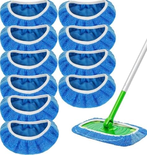 10 Pack Reusable Microfiber Mop Pads - Swiffer Compatible