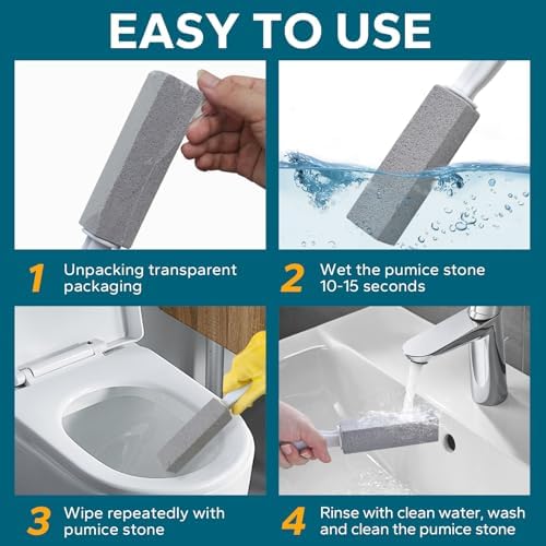 Emycool Pumice Stone Toilet Cleaner 12-Pack with Handle
