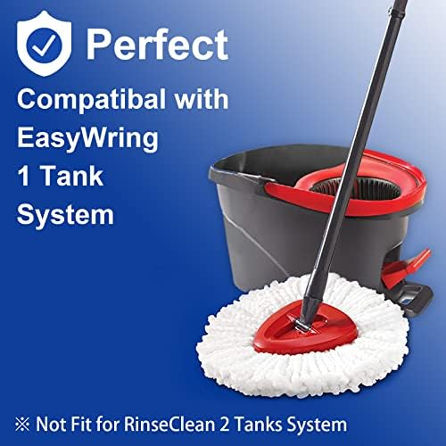 HiBaBy Spin Mop Head Replacement for OCedar Mop EasyWring 1-Tank System