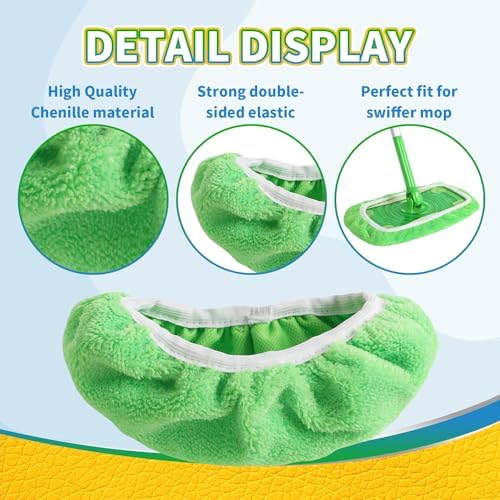 AmaVins 6-Pack Reusable Coral Fleece Mop Pads