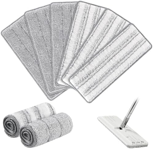 Zeekech Flat Mop Head Replacement Pads 13 x 49 GreyStripe