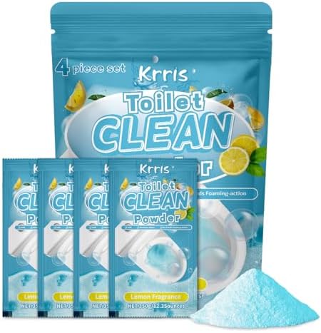 Krris Powerful Foaming Toilet Cleaner 4 Packs 3 oz Lemon Flavor