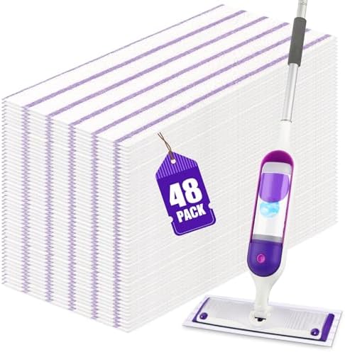 HOMEXCEL Microfiber Mop Pads 48 Count for Swiffer Powermop