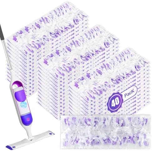 40 Pack Disposable Power Mop Refills for Multi-Surface Cleaning