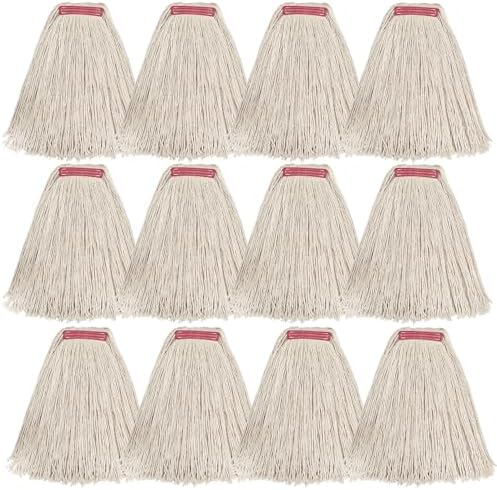 Matthew Cleaning 20oz Cotton Mop Head Replacement 12 Pack White