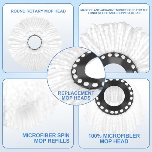 Rewpeep 2 Pack Spin Mop Replacement Heads