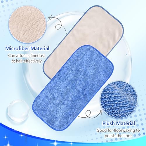 Yicotira Microfiber Mop Refills 4 Pack - Reusable Replacement for MR SIGA