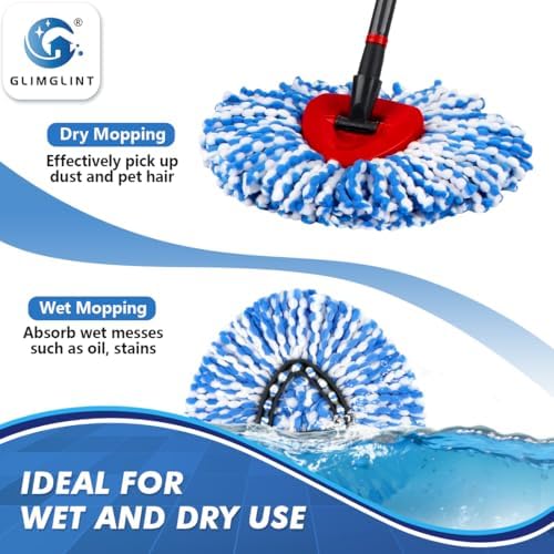 GLIMGLINT Mop Replacement Heads 3 Pack for RinseClean 2 Tank System