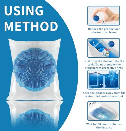 Senmenda 50 Pack Blue Toilet Bowl Cleaner Tablets