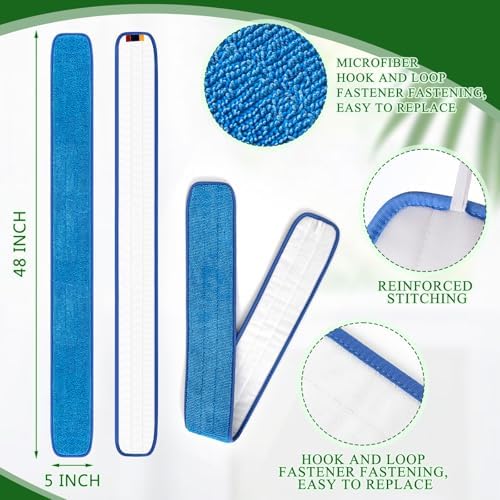 LOYIM 3 Pcs 48 Inch Microfiber Mop Refill Pads