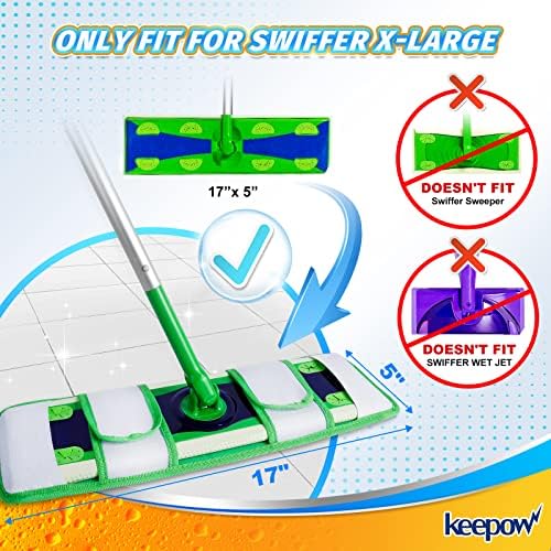 KEEPOW XL Wet Pads Refills for Swiffer XL - 4 Pack