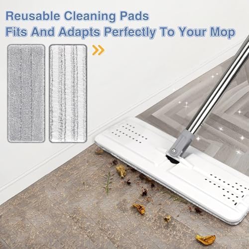 Zeekech Flat Mop Head Replacement Pads 13 x 49 GreyStripe