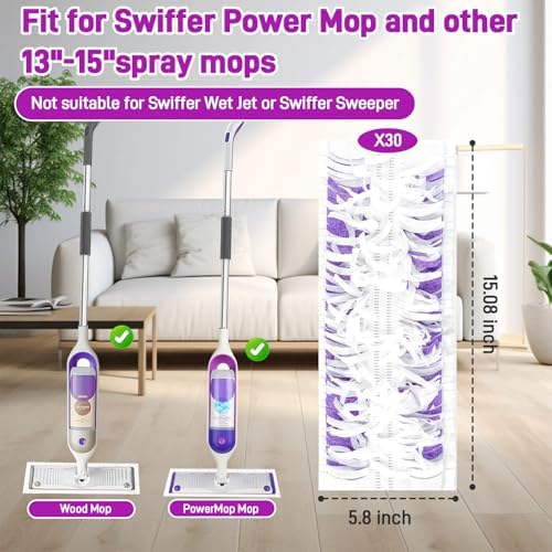 30 Pack Power Mop Refills for Swiffer Power Mop 1