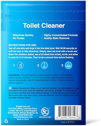Soluble Care Dissolvable Toilet Cleaner Sheets 40 Pack Pine Scent