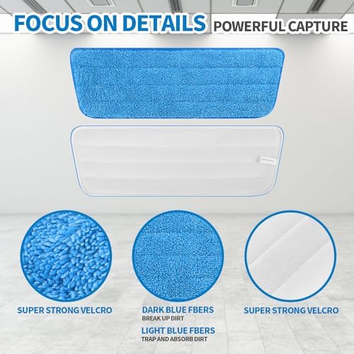 AmaVins 6-Pack Reusable Coral Fleece Mop Pads