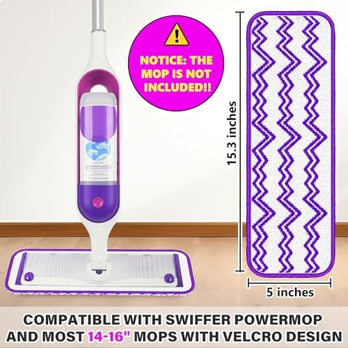 ILAVCLEAN Reusable Mop Pads 6 Pack for Swiffer PowerMop 1