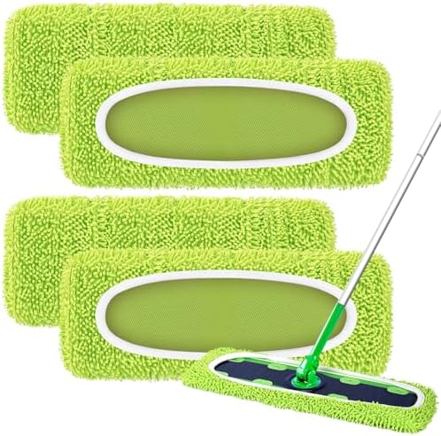Nicemiya 4 Pack Reusable X-Large Mop Pads for Swiffer Sweeper XL