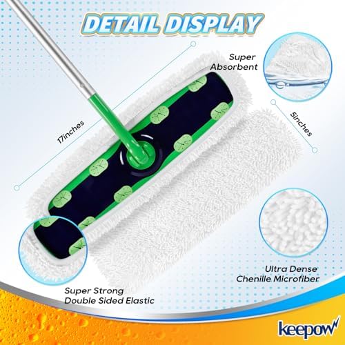 KEEPOW Reusable XL Mop Pads Refills 4 Pack
