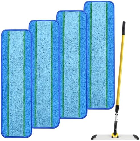 4 Pack Microfiber Deep Cleaning Pads for 18 and 17 Inch Mops