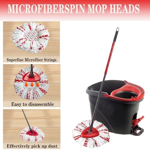 Fazlynyi 2Pack Spin Mop Replacement Head - 40 More Cleaning Power