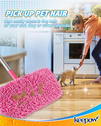 KEEPOW Reusable Microfiber Mop Pads 4PCS