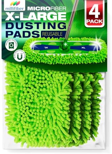 Millifiber X-Large Dust Mop Refill 4 Pack - Pet Friendly Microfiber