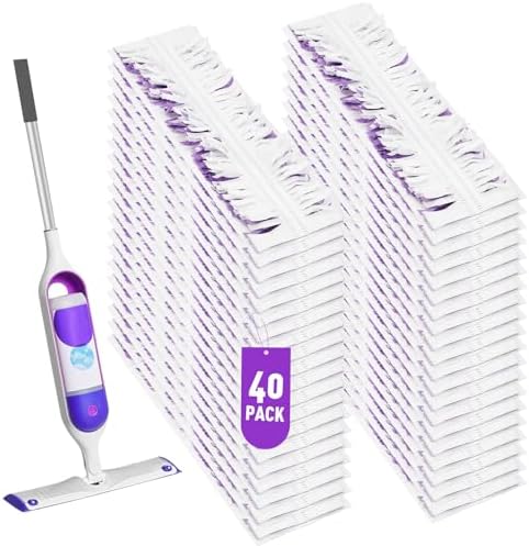 40 Pack Swiffer Power Mop Pads Refill - Disposable Wet Pads
