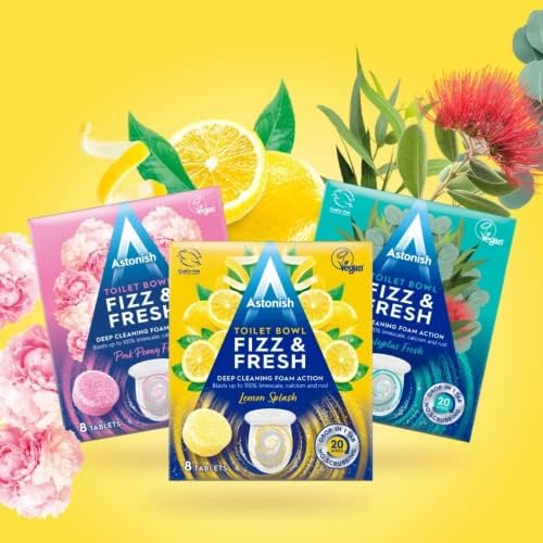 Astonish Foaming Lemon Splash Toilet Cleaner Tablets - 8 Tabs No Spray Bottle Needed