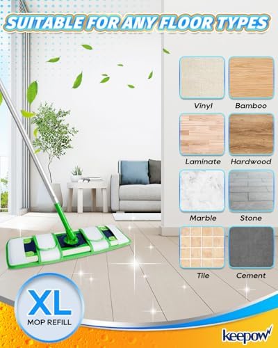 KEEPOW 6 Pack Microfiber Mop Pads for Swiffer XL Mop