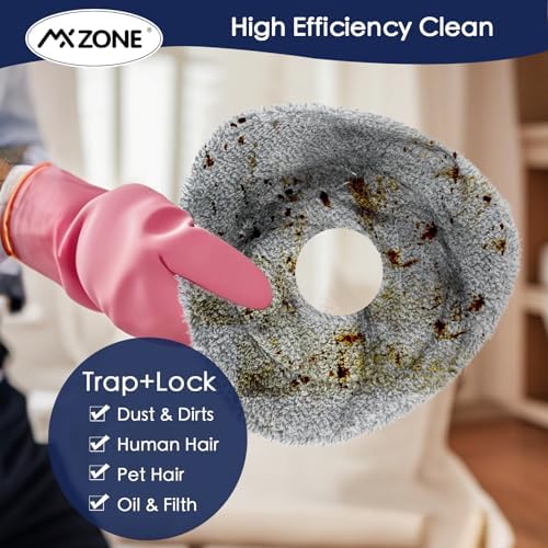 MXZONE Spin Mop Pad Replacement - 4 Pads 1 Base
