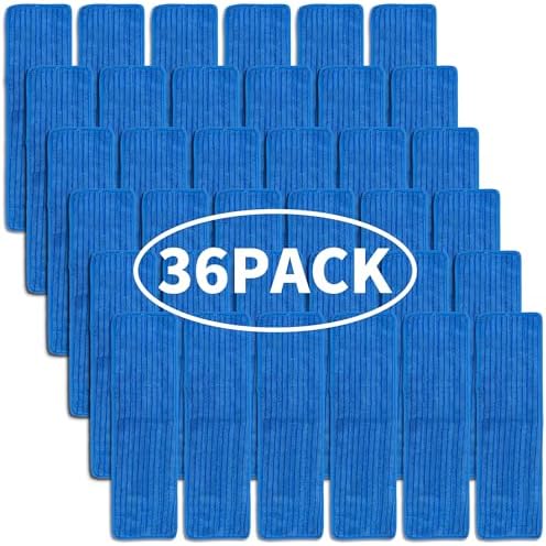 L Luke Supply Matthew 18 Microfiber Mop Pads 36 Pcs Reusable Blue