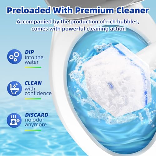 KOKL 60pcs Toilet Brush Refills Disposable Bathroom Cleaners