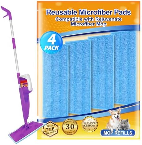 4 Pack Reusable Microfiber Mop Pads for Rejuvenate Machines 1