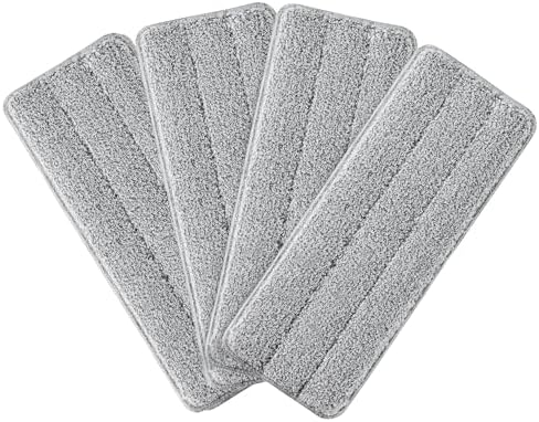 BOSHENG 13-Inch Microfiber Mop Pads Reusable Washable Pack of 4