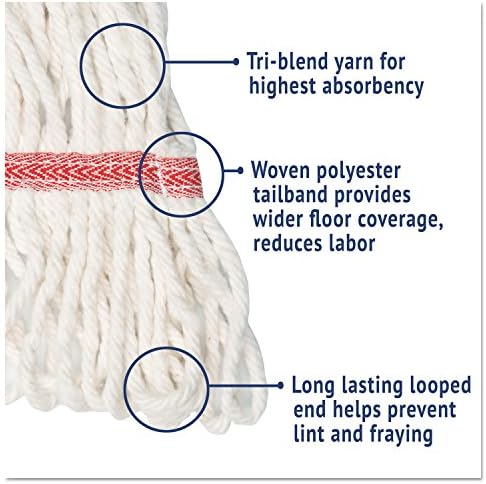 Boardwalk 503WHCT Super Loop Wet Mop Head White 12 Per Carton