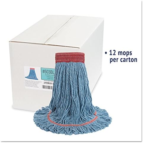 Boardwalk BWK503BLCT 5 in Super Loop Wet Mop Head - Large Blue 12Carton