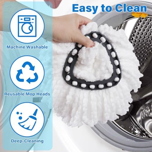CDYJLDY 6-Pack Spin Mop Replacement Heads