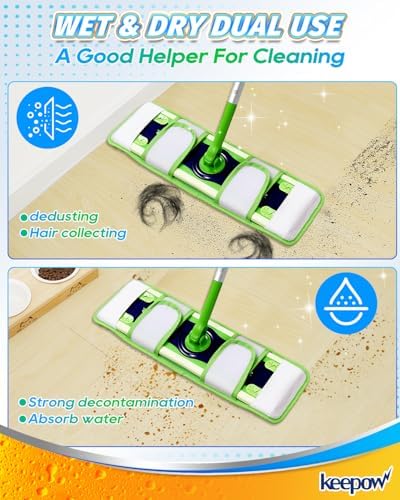 KEEPOW 6 Pack Microfiber Mop Pads for Swiffer XL Mop