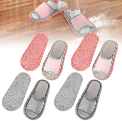 4 Pairs Washable Mop Slippers for Home Use
