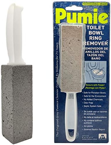 PUMIE Toilet Bowl Ring Stain Remover Pumice Scouring Stick wHandle Pack of 6