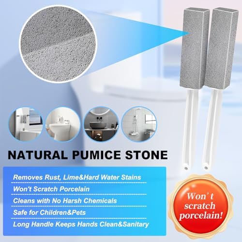 Cnigrpl Pumice Stone Toilet Cleaner 2Pack with Long Handle 1