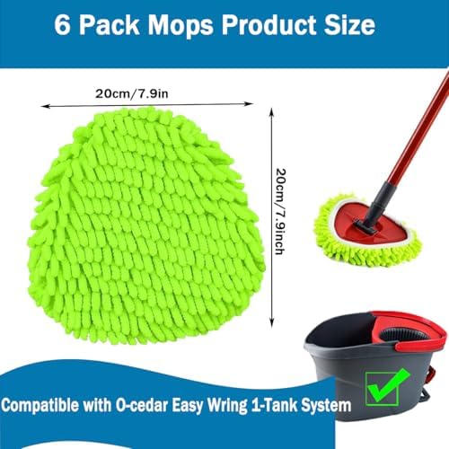 YWSHF Spin Mop Heads 6 Pack Replacement for O Cedar