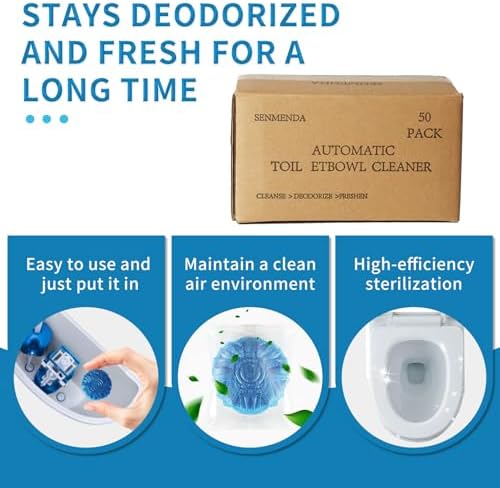 Senmenda 50 Pack Blue Toilet Bowl Cleaner Tablets