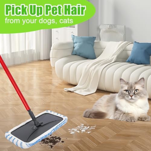 WVYNUYQP Reusable Cotton Microfiber Mop Pads 4 Pack