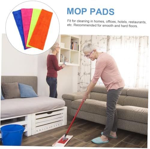 4pcs Coral Fleece Mop Pads Washable Reusable