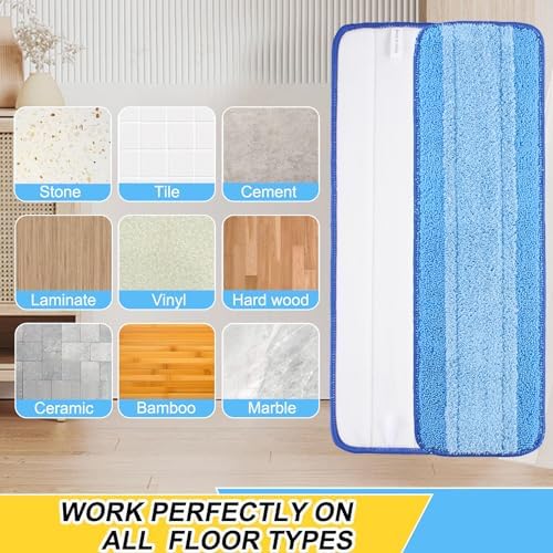 8 Pack 18 inch Reusable Microfiber Spray Mop Replacement Heads 1