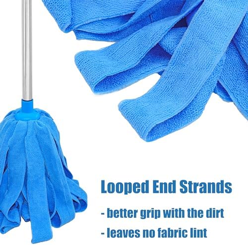 2 Pack Blue Microfiber Mop Refill for 34 Inch Pole
