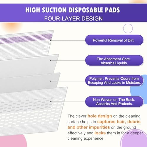 KTNAid 60 Pack Replacement Mop Pads for Swiffer WetJet