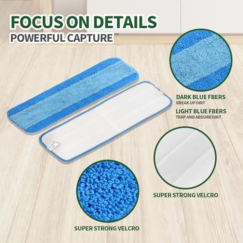10 Pack Microfiber Mop Pads for Bona Mop 18 Inch Reusable Replacement